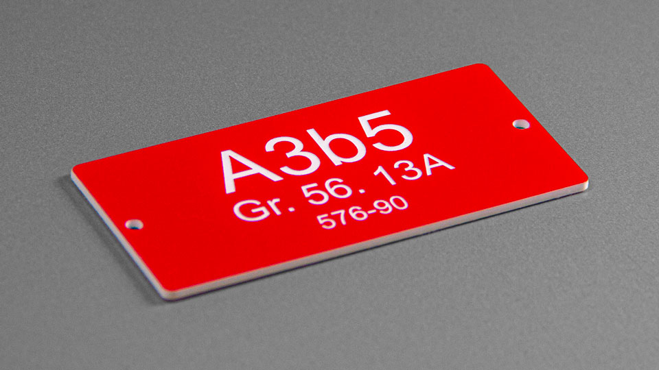 Gamme d'étiquettes en plastique gravées