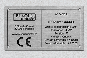 Gravure sur inox, gravure plaque inox, étiquette métal gravé, inox gravé