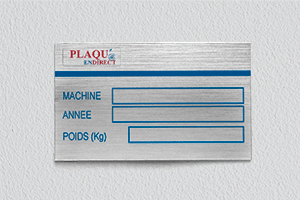 Autocollant vinyle imitation aluminium brossé - Plaque machine