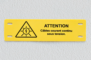Étiquettes de câble souple - CC sous tension