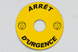 Gravure plastique - Étiquette circulaire
