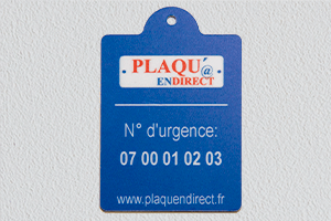 Impression sur aluminium - Numéro d'urgence