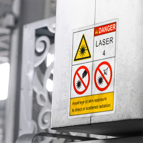 Autocollant sur l'interrupteur de sécurité