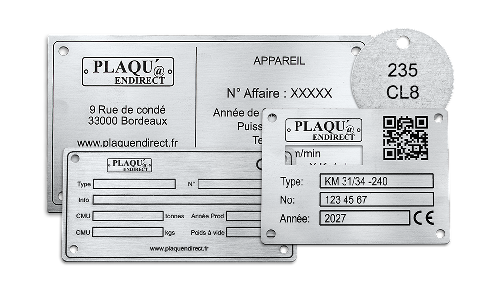 Plaques en gravure inox